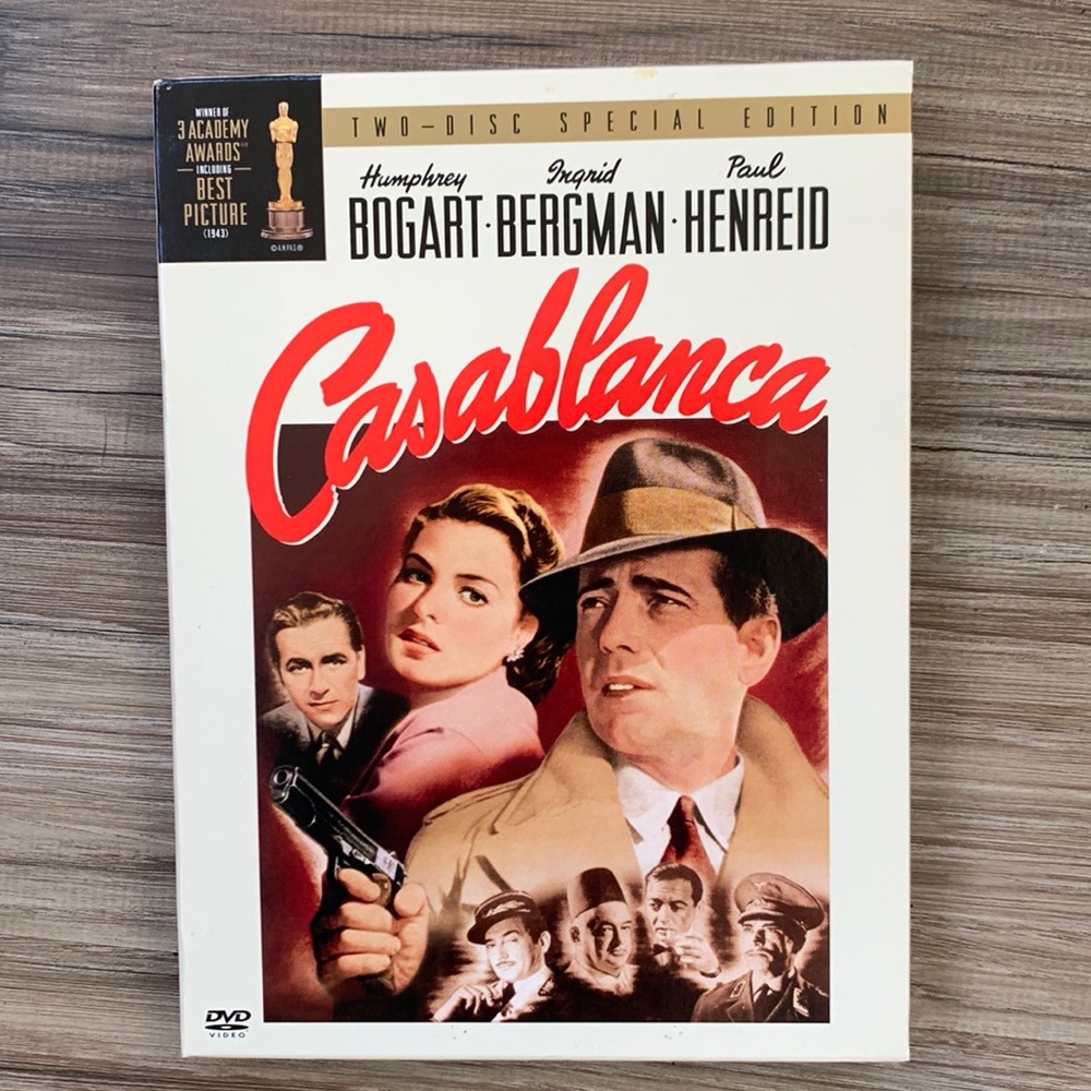 Casablanca DVD Starring Humphrey Bogart Ingrid Bergman Paul Henreid gift set